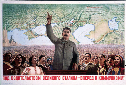Stalin poses ad demagod WW2 Propaganda Poster